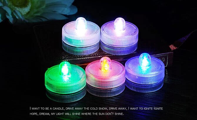 100pcs / lot Ƽ  ũ,  ʿ   ν  flameless  к ֵ/100pcs/lot led decorative wax candles flameless waterproof candle light for party